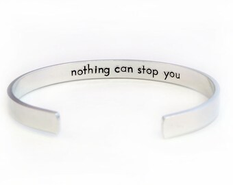 Personalized Cuff Bracelet, Hidden Message Cuff, Aluminum Cuff Bracelet, Hand Stamped Custom Bracelet