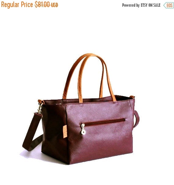 SALE Purple Plum women handbag with leather handles , Purple cross over ...