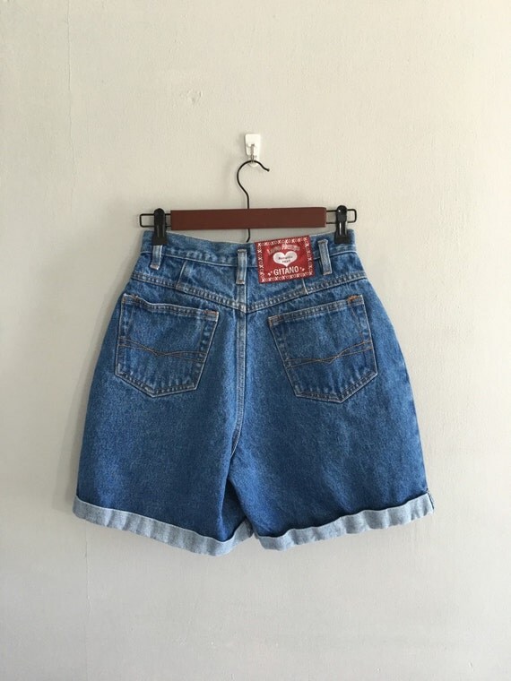 Vintage 1980s jean shorts Gitano jean shorts cuffed jean