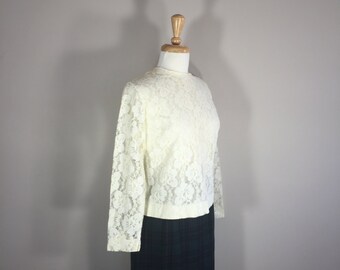 Judy Bond Lace Top, Lace Blouse, Ivory Lace Blouse