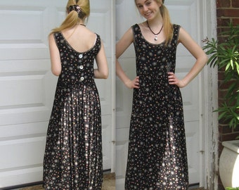 baby doll dress . hippie dress . little floral dress . 90s baby doll dress . Karen Kane . empire waist dress