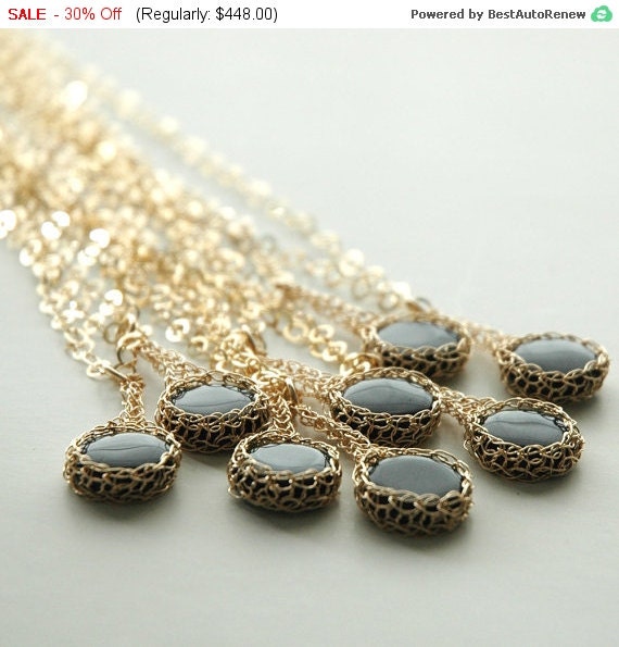 Black Friday Sale Bridesmaid necklaces set of 8 bridesmaid onyx