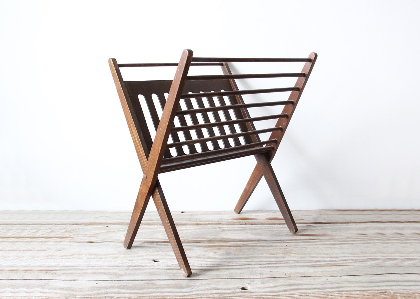 Danish Modern Folding Magazine Rack