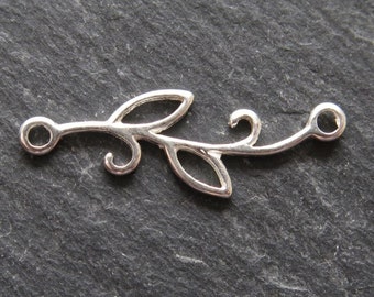 Sterling Silver Leaf Connector 20mm (CG7660)