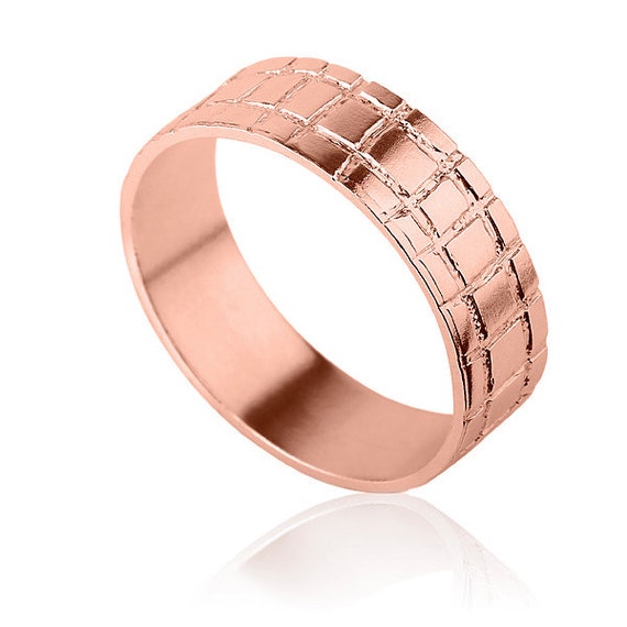 Unisex  Wedding  Ring  14k Rose  Gold  Narrow Wedding  Ring  His