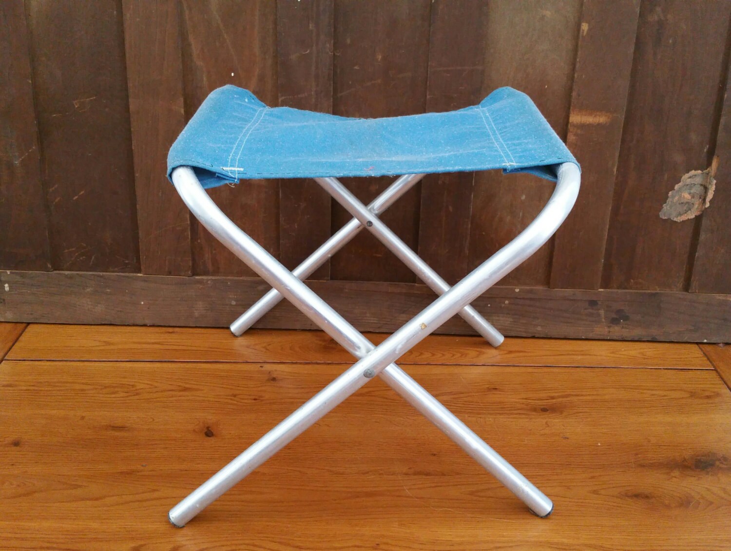 Vintage Folding Aluminum Camp Stool Great Portable Seating