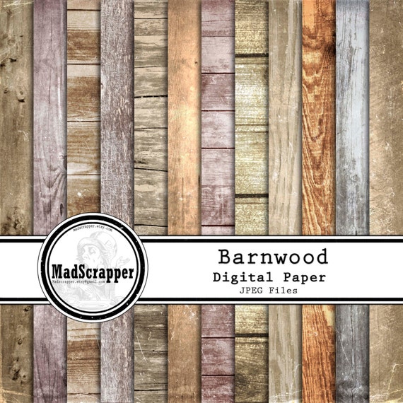 Digital Scrapbook Paper Barnwood Digital Paper 12 Patterns 4