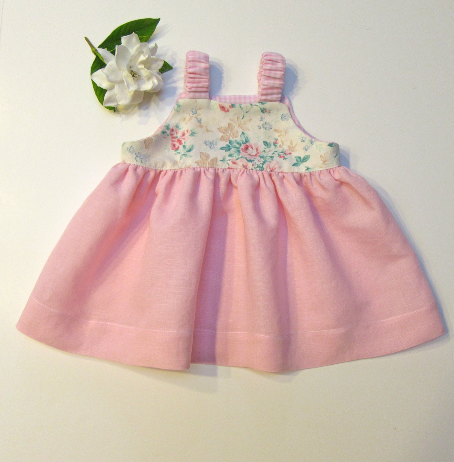 0 to 6mo. Baby Girl Pink Jumper Dress