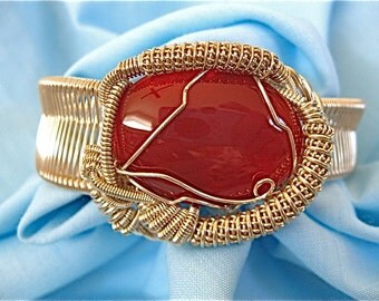 Vintage Silver and Carnelian Bracelet