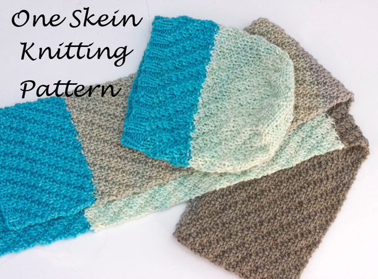 Hat and Scarf Knitting Pattern One Skein Caron Cakes by beadedwire