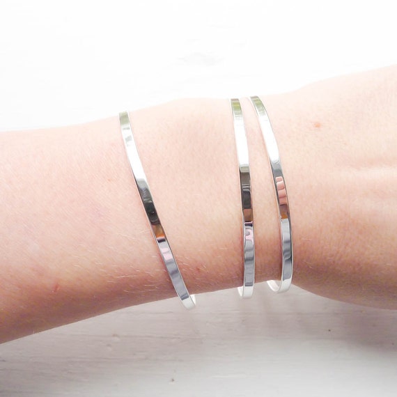 Bangle Bracelets in Sterling Silver Blanks for Handstamping