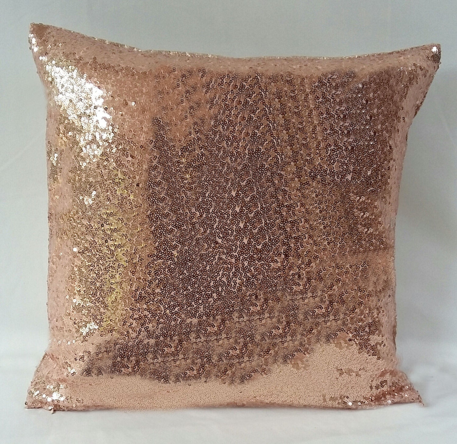 rose gold sequin pillow Rose gold pillow cover metallic