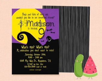 Inspired Nightmare before Christmas party invitaiton | Nightmare Before Christmas birthday | Halloween | Invitation | Kid | Costume | Party