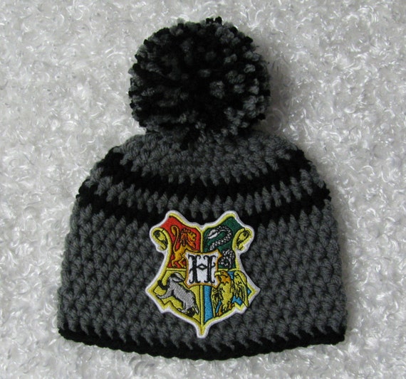 Handmade Crocheted Harry Potter Hogwarts hat photo prop