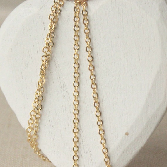 Thin Gold chain necklace 14 45 inch 16K SMALL gold chain 2mm