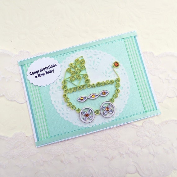 Items similar to Card Welcome Baby- Paper Quilling- Paper Quilled ...
