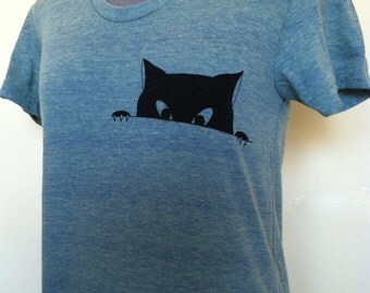 Cat Face T shirt Womens Fitted Sizes Small through XLarge