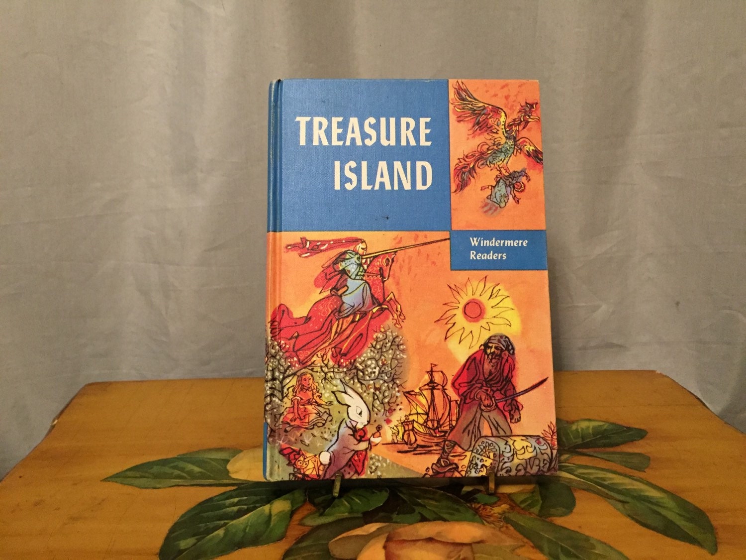 Treasure Island Vintage Hardcover Book Stevenson Pirate Ship