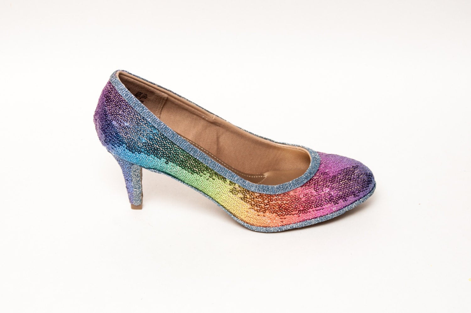 multicolor sequin pumps