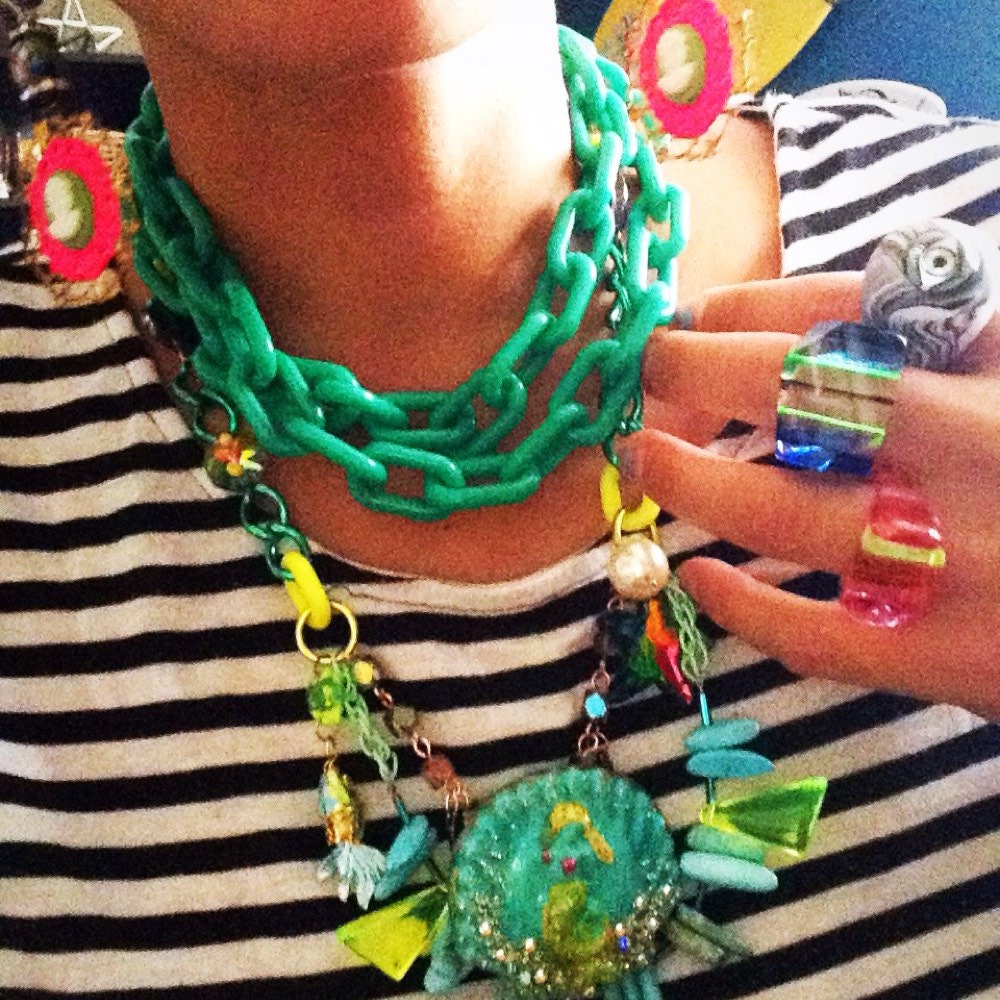 Quirky Kitsch Colorful Sparkly Kawaii Jewelry by AthinaLaBella