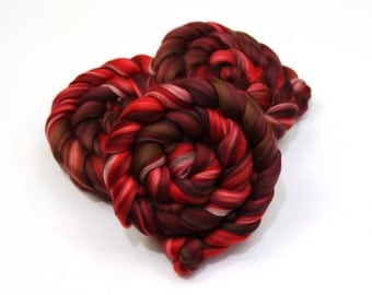 Merino Wool Roving (combed top) - Custom Blended Commercially Dyed Roving for Spinning or Felting - 4 oz