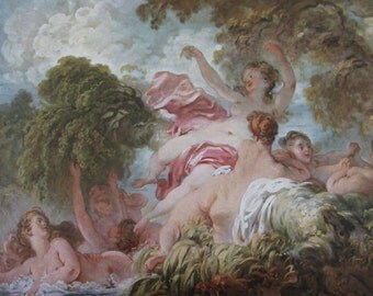The Bathers, Portrait of Madame de Sorquainville/Reproduction Fine Art Prints/1951 2-Sided Vintage Book Page/9.5 x 13 in