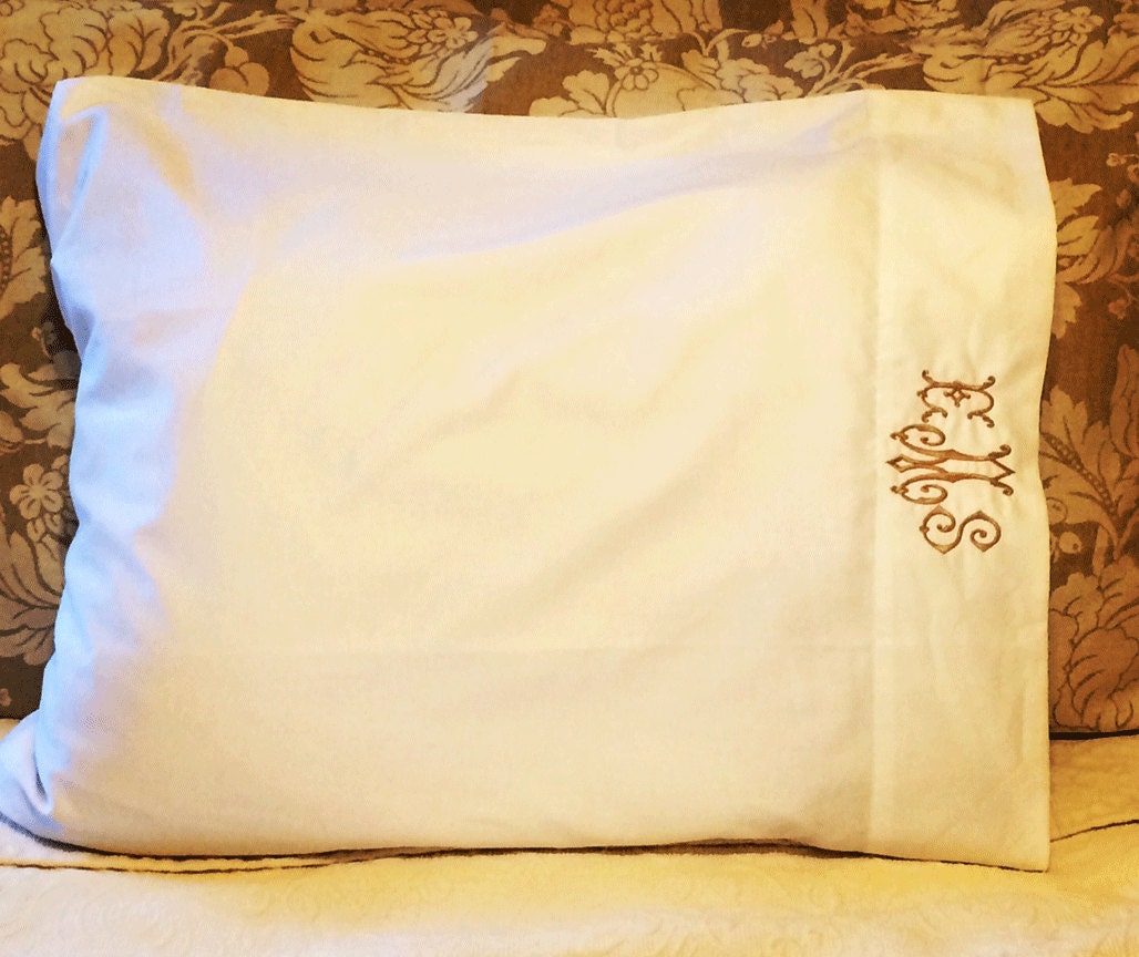 Monogrammed Pillowcase by MonogramsEtcNC on Etsy