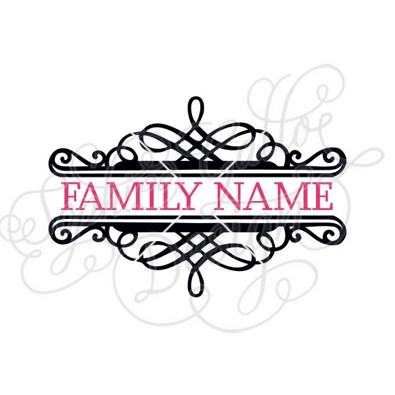 Download Family Flourish Monogram Label SVG DXF PNG digital ...