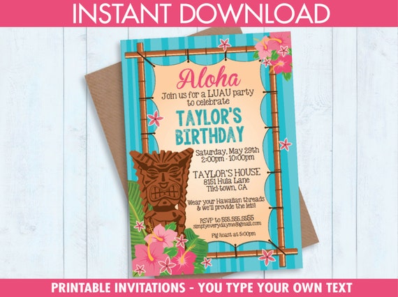 Hawaiian Party Invitations Free Download 8