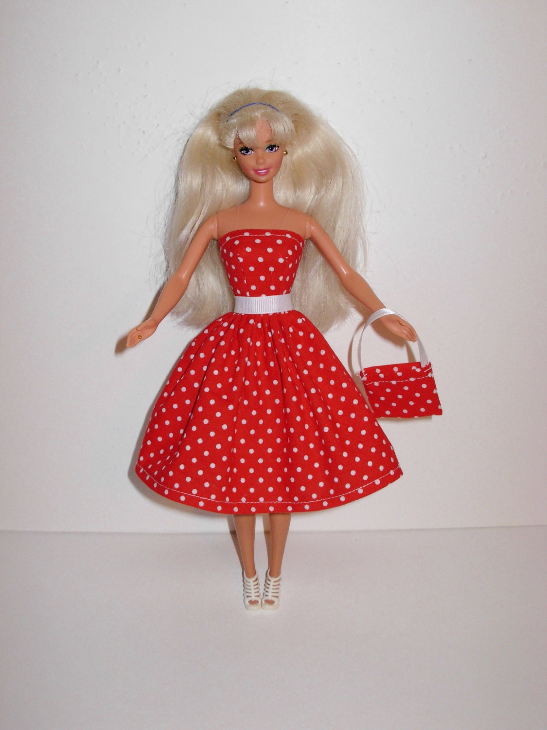 Handmade barbie clothes CUTE dress and bag 4 barbie doll