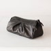 Black leather accessory bag makeup case,cosmetic bag zipper utility bag,travel zipper case storage-Estia Bag