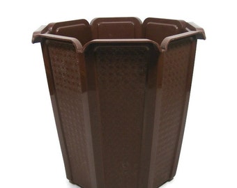 Brown Waste Basket by Rubbermaid Vintage Trash Can