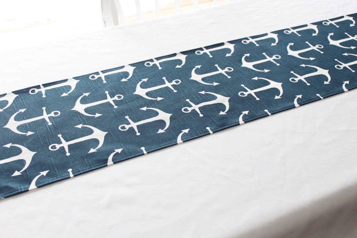 SHIPS NOW Navy anchor table runner Choose length Nautical