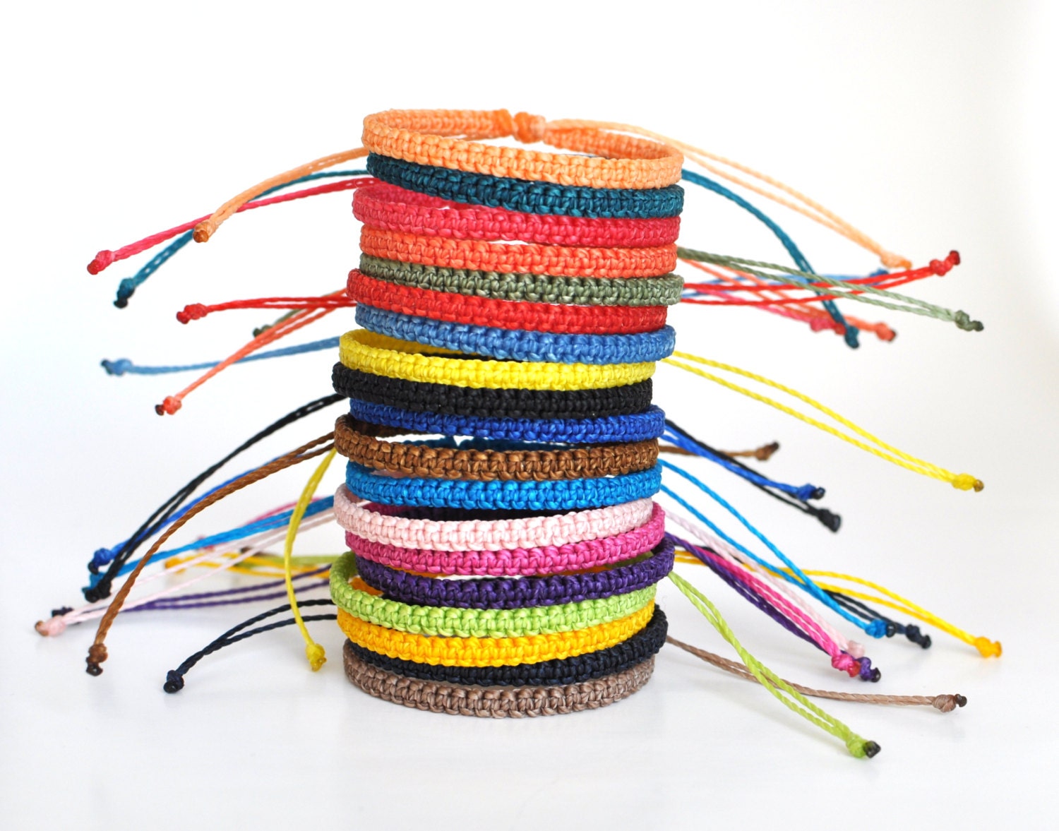 Personalized friendship bracelet. Custom string bracelets.