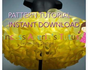 INSTANT DoWnLoAd TUTORIAL Pattern SEWN Princess Tutu with Ribbon Trim Newborn to Adult