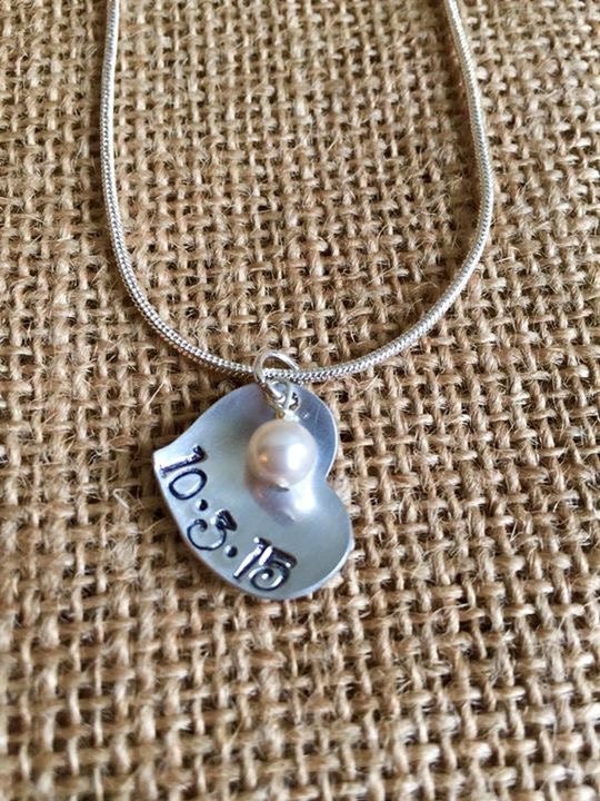 Custom Hand Stamped Necklace, Aluminum Heart Hand Stamped Necklace, Custom Heart Necklace, Hand Stamped Jewelry, Custom Necklace