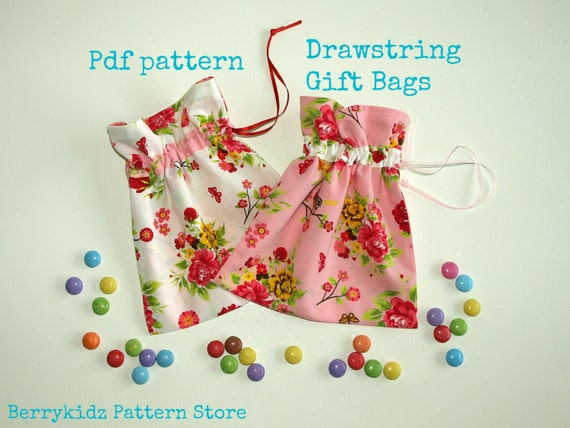 Drawstring Bag Pattern Gift Bag pattern Bag sewing pattern