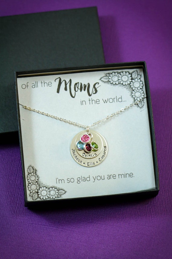 Grandma Necklace Personalized Box Birthday Gift by DistinctlyIvy