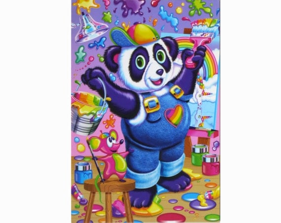 Classic Lisa Frank Panda Painter Postcard