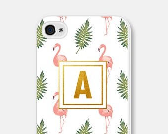 Flamingo iPhone 6 Case Flamingo Samsung Galaxy S7 Case Gold iPhone 6s Case Monogram iPhone 5 Case Gold iPhone 6 Plus Case iPhone 5s Case