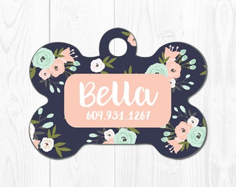 Dog Tag Dog Collar Tag Dog Tags for Dogs Dog Tag for Collar Dog Tags for Small Dogs Dog ID Tag Personalized Pet Tag Pet ID Tag Cute Floral