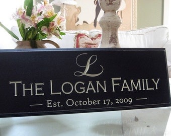 Carved Personalized Family Name Sign Last Name Sign