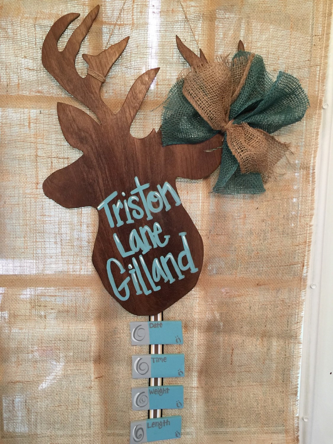 Deer Buck Baby Hospital Door Hanger Room Decor