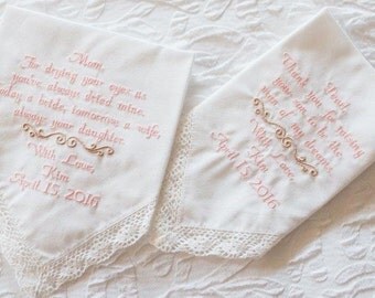 Personalized Hanky Poem Saying for Mother In Law of the Bride