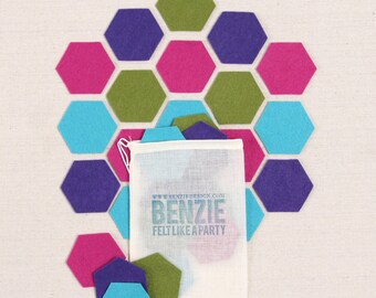 Felt Hexagons // Felt-Fetti by Benzie // Felt Shapes, Die Cut Shapes, Die Cut Hexagons, Merino Felt, Wool Felt, Die Cut Felt, Party Confetti
