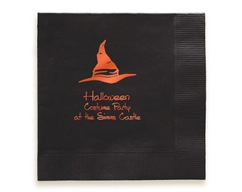 100 Halloween Napkins, Halloween Decorations, Party Napkins, Cloth Napkins, Cocktail Napkins, Personalized Napkins, Custom Napkins, Napkins