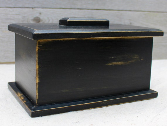 Wooden Box With Lid Keepsake Box In Distressed Black   Il 570xN.1023265545 Ct82 