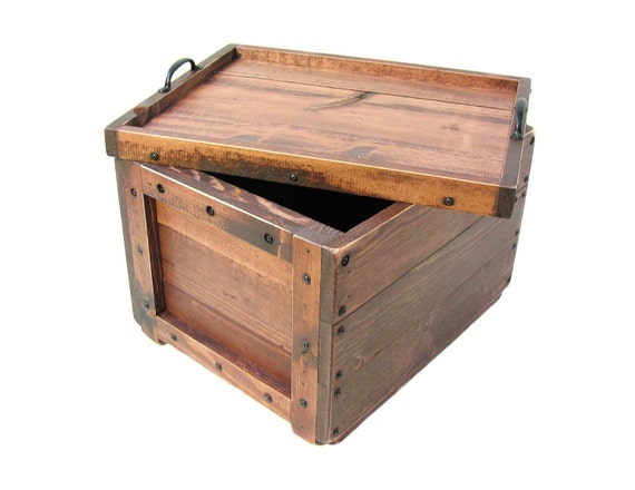 Lidded Wood Crate Wooden Box with Lid Keepsake Box Hope