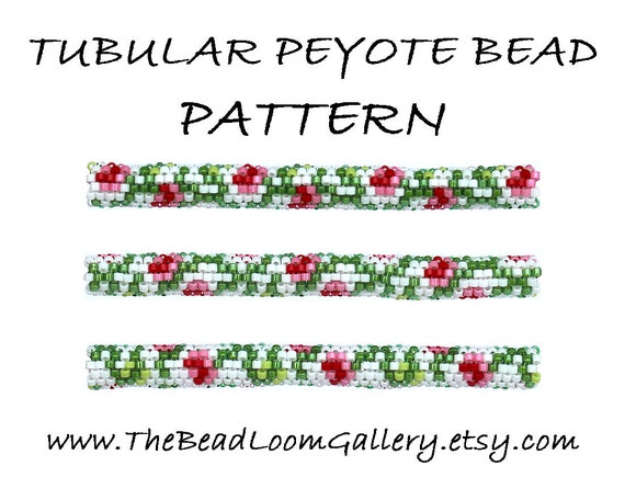 Tubular Peyote Bead PATTERN Vol. 7 Red by thebeadloomgallery