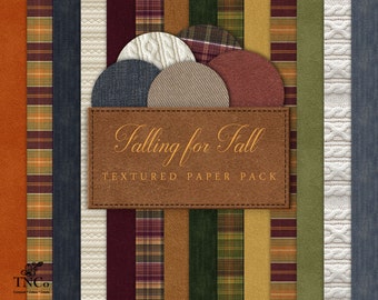 Fall Digital Paper - Digital Scrapbook Paper - Plaid Digital Paper - Commercial Use Digital Paper - Autumn Digital Paper - Green Paper - MK